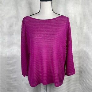 Eileen Fisher Magenta Knit Top